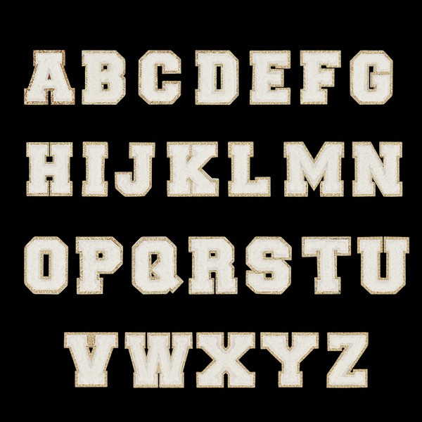 Blanc Mini Glitter Varsity Letter Patch | Stoney Clover Lane