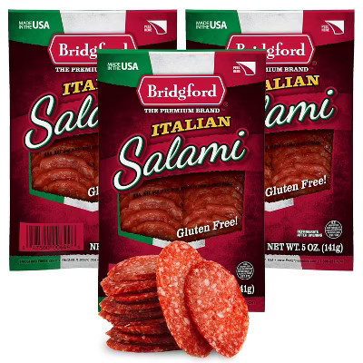 Bridgford Italian Salami 5 oz - Zero Carb Healthy Italian Salami Sliced Charcuterie Meat for Your Charcuterie Boards or Antipasto Platters | Target