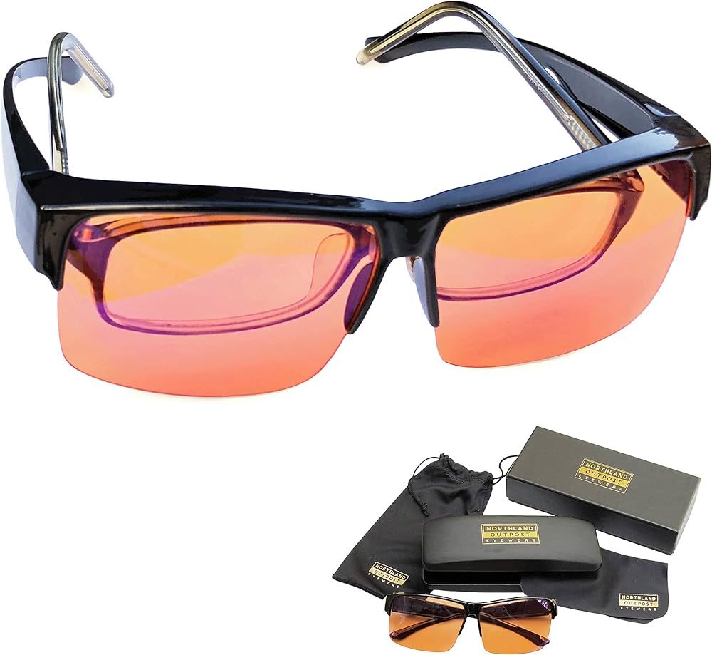 Blue Light Blocking Glasses - Fits over Reading glasses - SLEEP BETTER at Night - Orange Anti Gla... | Amazon (US)