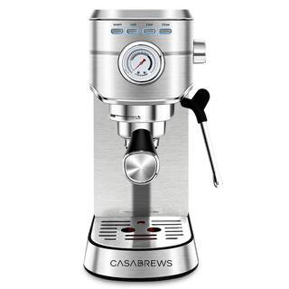 CM5418-20Cups Silver Stainless Steel Espresso Machine with Milk Frother | The Home Depot