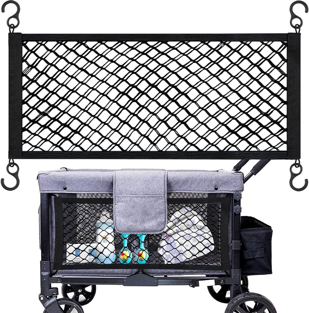 Stroller Wagon Cargo Net, Heavy Duty Baby Stroller Organizer Mesh Cargo Net for Extra Storage Spa... | Amazon (US)