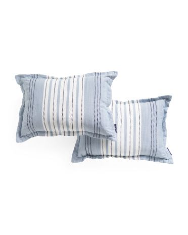 14x20 Set Of 2 Outdoor Striped Pillows | TJ Maxx