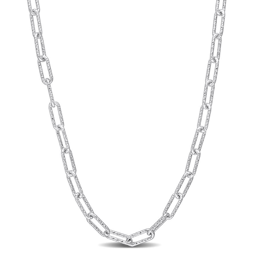 AMOUR 3.5mm Fancy Paperclip Chain Necklace In Sterling Silver, 18 In | Jomashop.com & JomaDeals.com