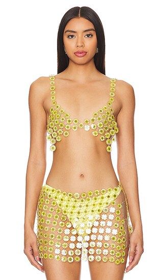 Lilah Crop Top in Yellow Daisy | Revolve Clothing (Global)