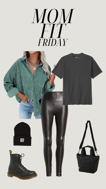 Happy mom fit Friday! I love that we are now in fall weather where I live because cozy fits like this one are my absolute fav! A shacket with everything else monochromatic 👌🏼
Shacket- medium
Leggings- small
T-shirt- medium 
.
.
#momfitfriday #casualstyle #momstyle