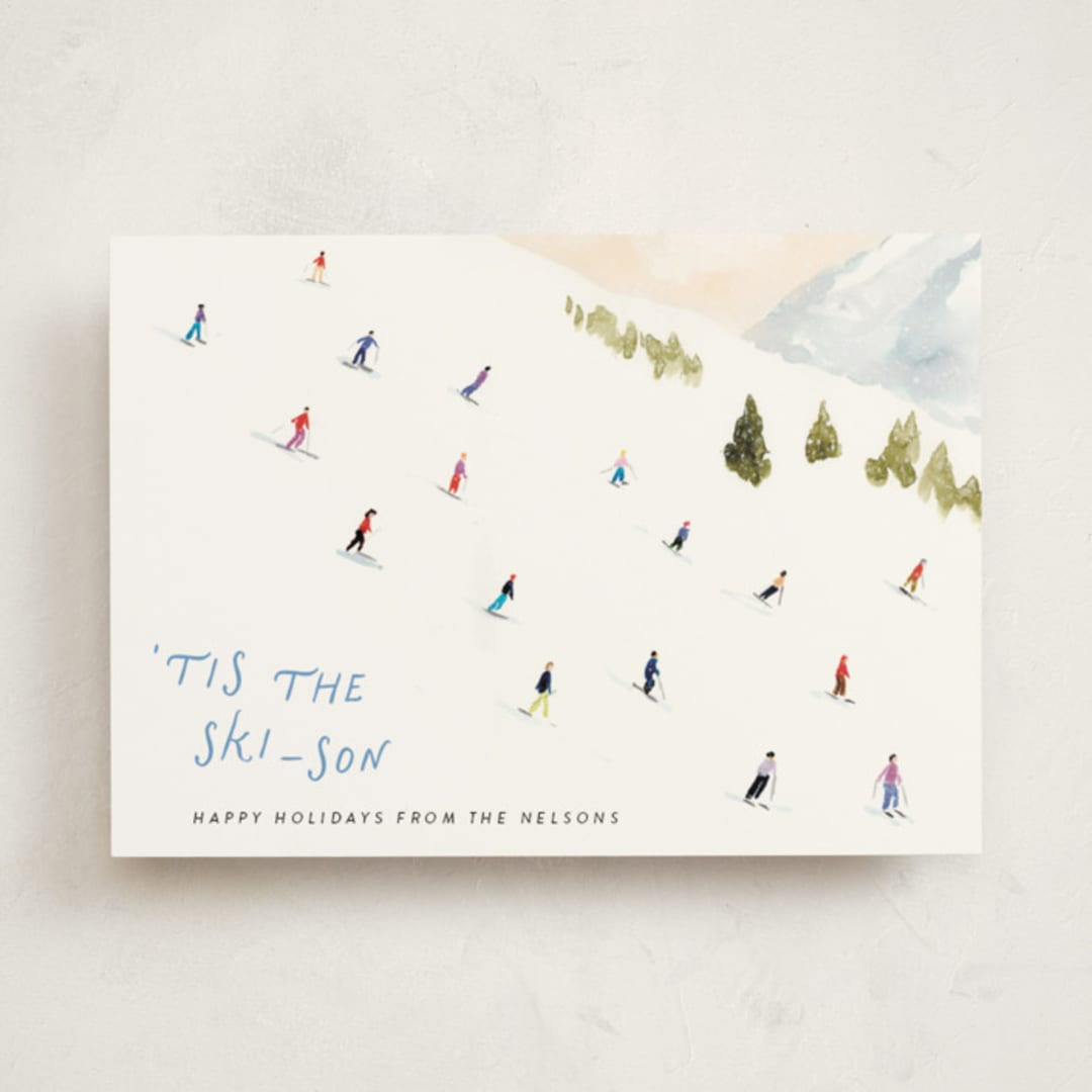 "Tis the Skison" - Customizable Holiday Cards in White by Lindsay Megahed. | Minted