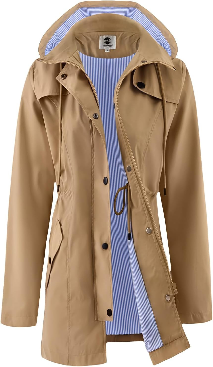SaphiRose Women's Rain Jacket Waterproof Rain Coat with Hood Outdoor | Amazon (US)