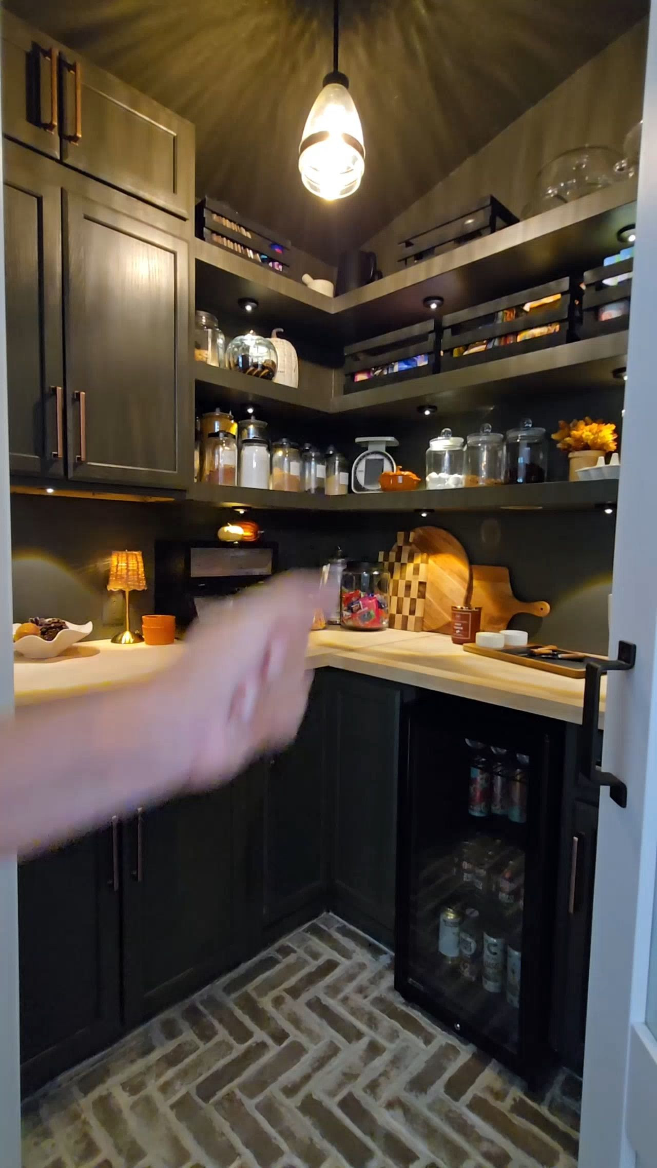 The pantry makeover of my dreams finished up with this gorgeous brick floor! 

 