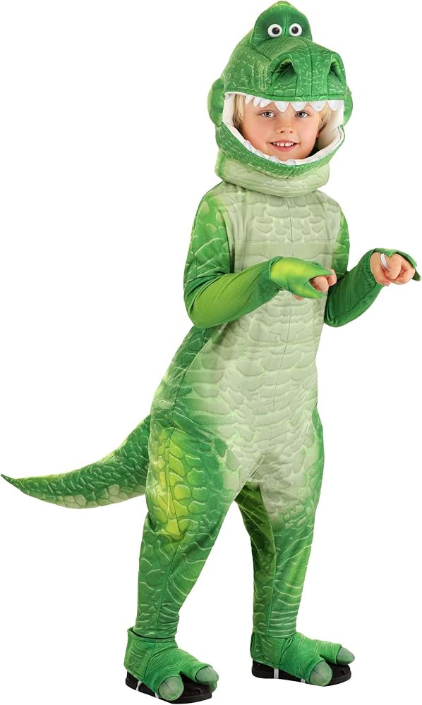 Toddler Disney Pixar Toy Story Rex Halloween Costume | Kids Green Dinosaur Jumpsuit for Boys and ... | Amazon (US)