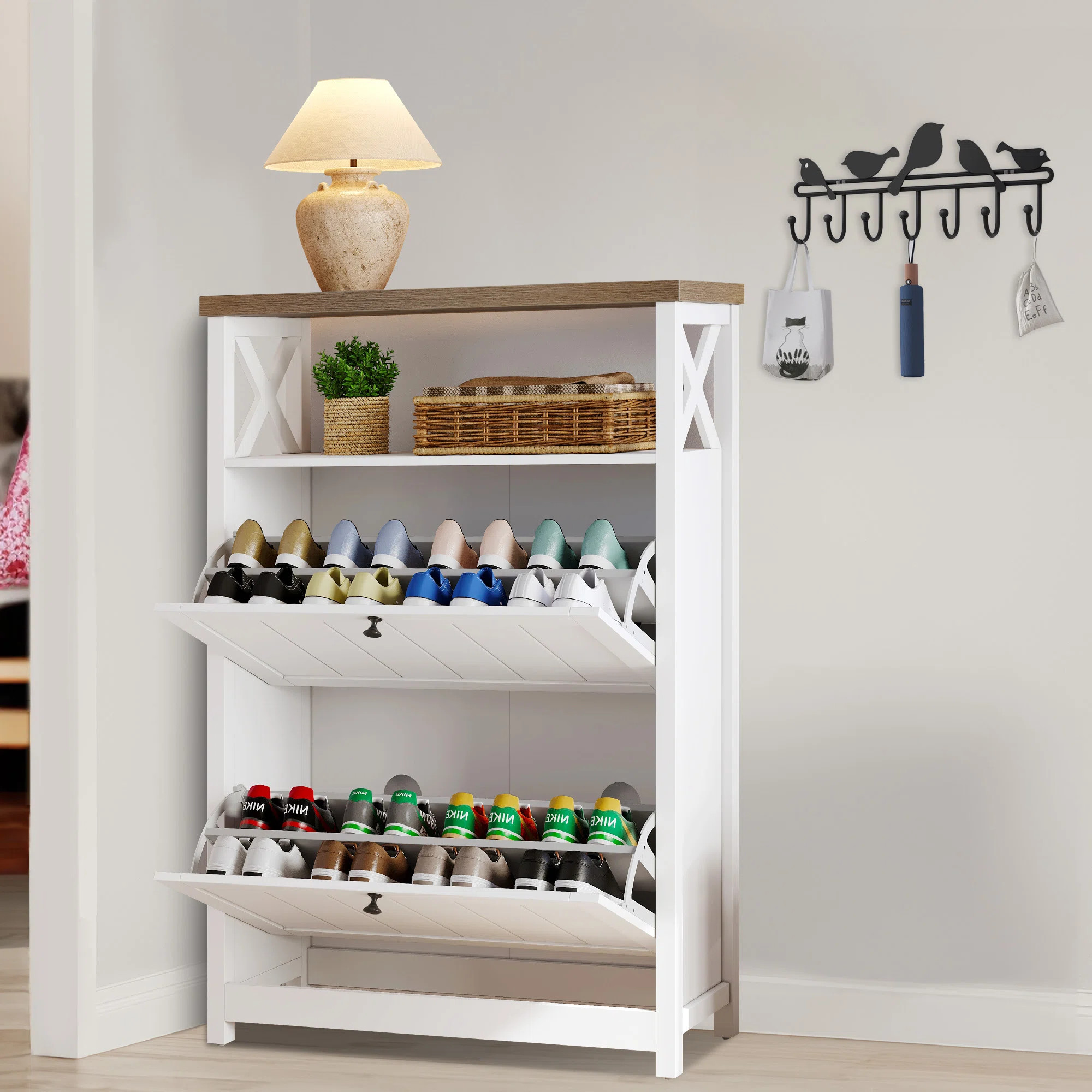 16 Pair Shoe Storage Cabinet | Wayfair North America