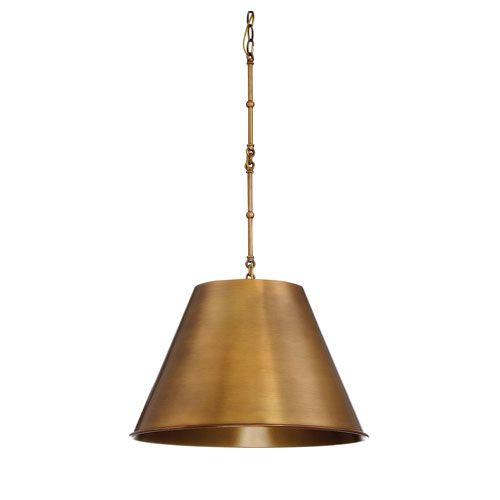 Selby Warm Brass One-Light Pendant | Bellacor