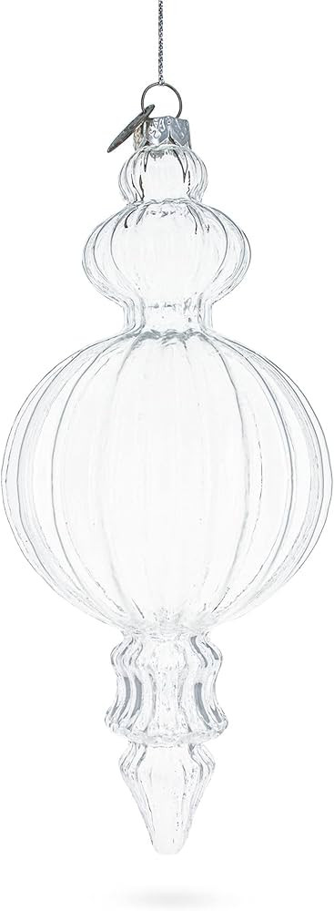 Triple Finial Blown Clear Glass Christmas Ornament 6.7 Inches (170 mm) | Amazon (US)