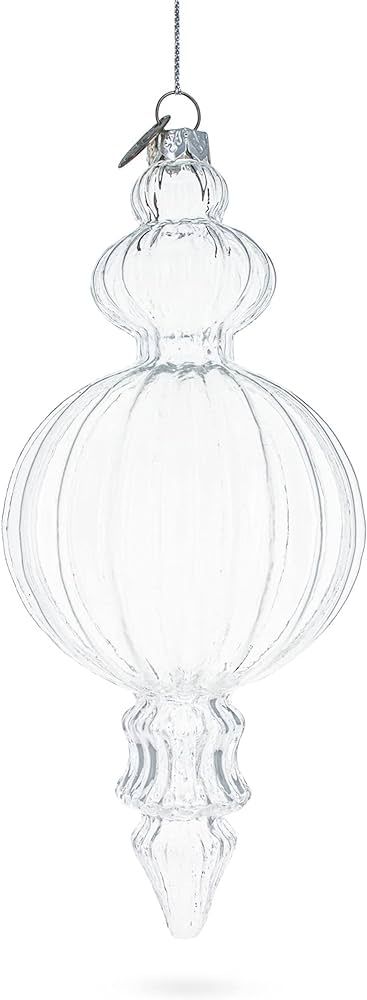 Triple Finial - Blown Clear Glass Christmas Ornament 6.7 Inches (170 mm) | Amazon (US)