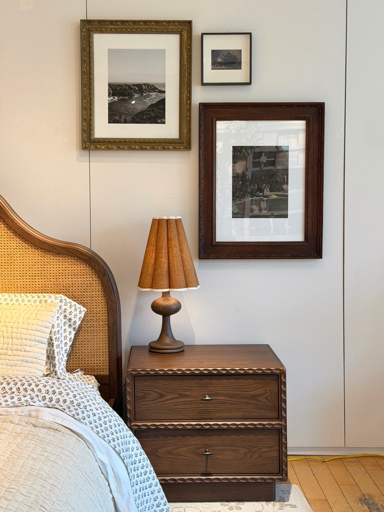 All in the details! ✨ Loving this nightstand styling inspiration featuring the new Witney Nightstand from Crate & Barrel. 🤎 The rich wood color and beautiful trim detailing give it so much character, especially styled with a vintage bedside lamp and layered gallery frames above. 💫 I’ve linked the entire look in my LTK! 👀 @Crate & Barrel #nightstand #homedecor #bedsidetable

#LTKHome #LTKSaleAlert