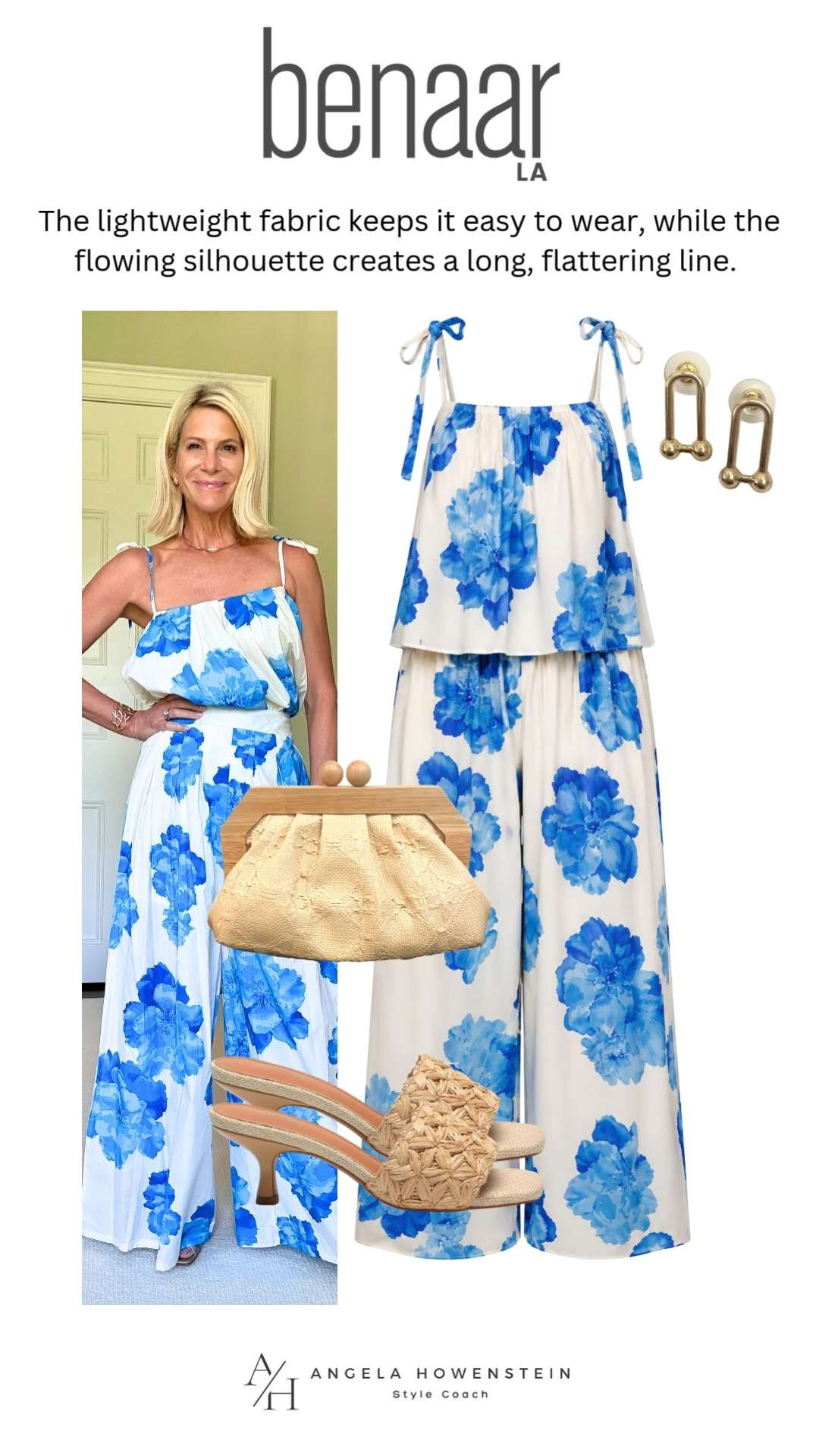 Blue Floral Matching Set Summer Outfit 

 #LTKootd #LTKSeasonal #LTKTravel