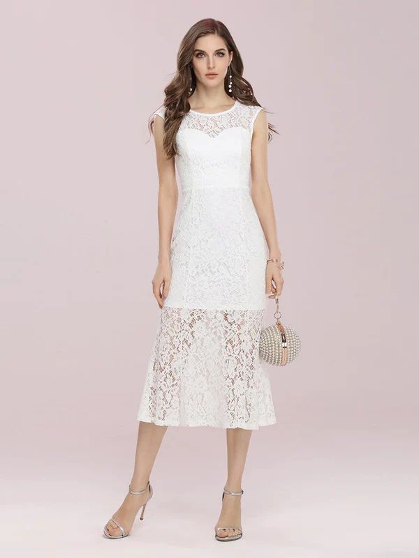 Gorgeous Round Neck Sleeveless Lace Party Dress | Ever Pretty