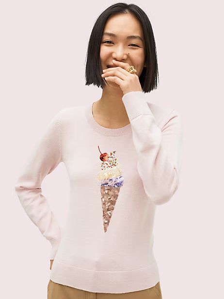 Kate Spade Embellished Ice Cream Sweater, Plum Dawn | Kate Spade Outlet