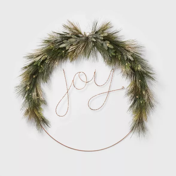 Lit Extra Large LED Wire Wreath JOY - Wondershop™ | Target