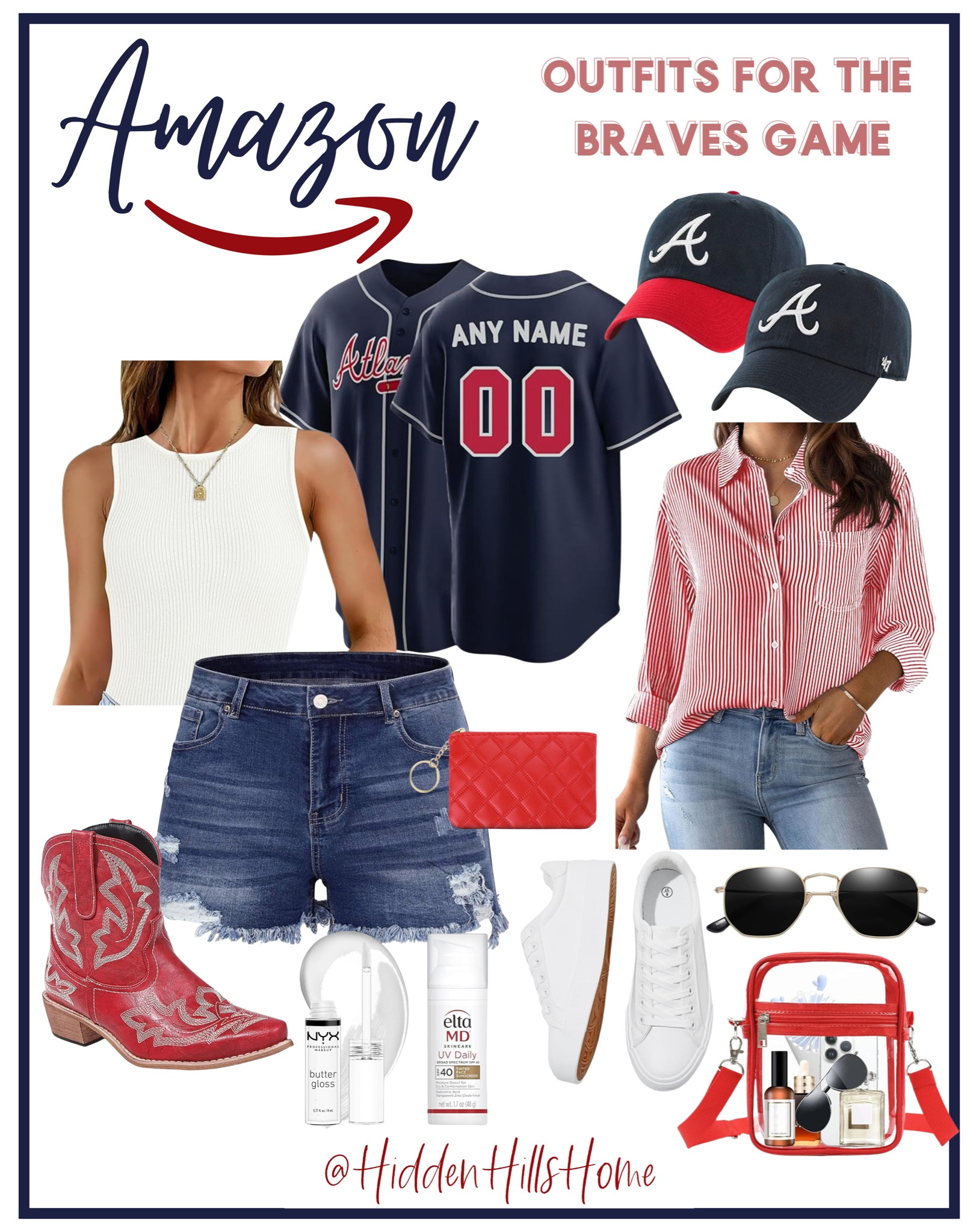 Amazon outfit ideas for a braves game! Baseball game outfit ideas, Atlanta braves, braves jersey, braves hat 

#LTKFindsUnder50 #LTKSeasonal #LTKSaleAlert