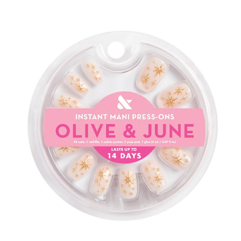 Olive & June Instant Mani Short Round Press-on Nails, Confetti Sparkle, 42 Pieces | Walmart (US)