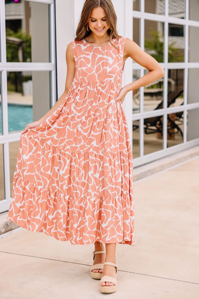 Need You More Coral Pink Animal Print Dress | The Mint Julep Boutique