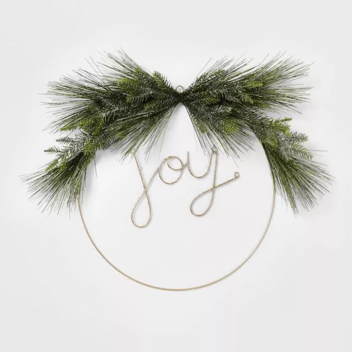 24in Pre-Lit JOY Flocked LED Wreath - Wondershop™ | Target