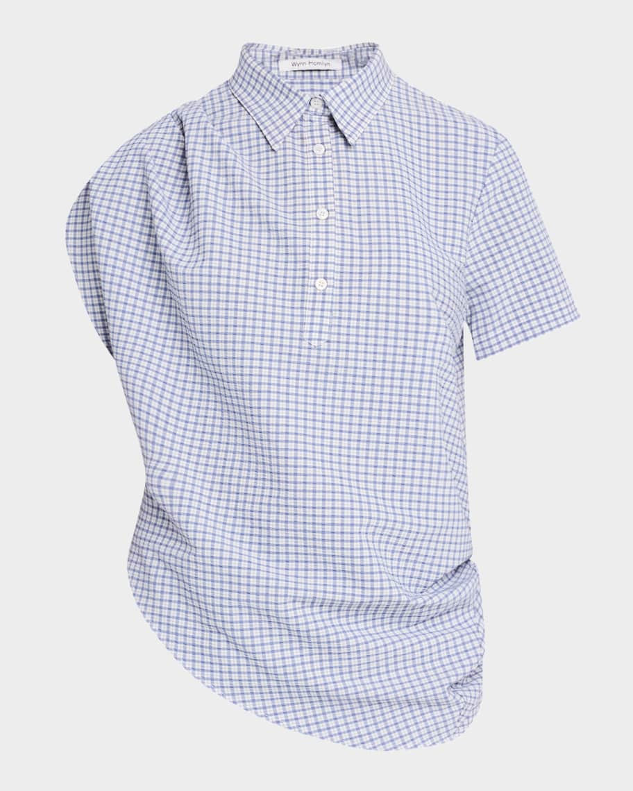 Ruby Draped Plaid Shirt | Neiman Marcus