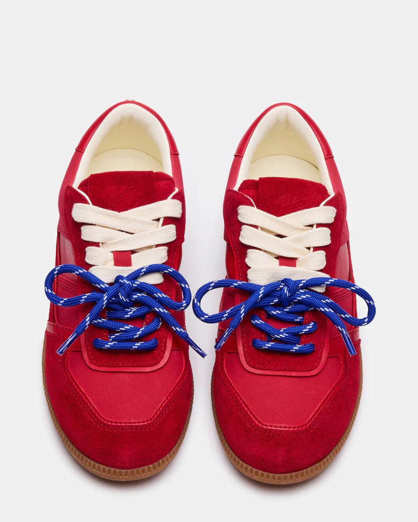 SPORTY Red Low-Top Lace-Up Women's Sneaker | Steve Madden (US)
