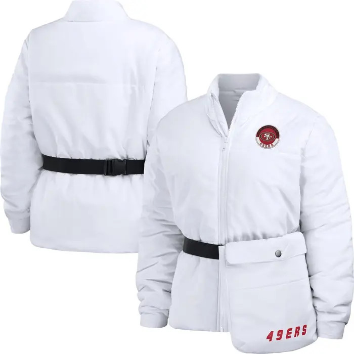 WEAR by Erin Andrews Women's WEAR by Erin Andrews  White San Francisco 49ers Packaway Full-Zip Pu... | Nordstrom