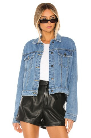 superdown Raya Rhinestone Fringe Jacket in Light Blue Wash from Revolve.com | Revolve Clothing (Global)