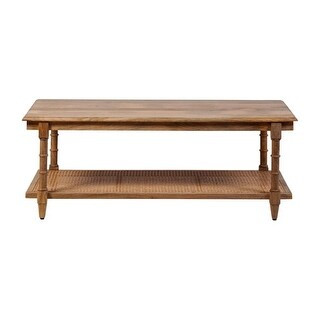 Chesterfield Wood & Cane Display Coffee Table - Natural Mango | Bed Bath & Beyond