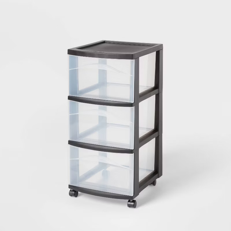 3 Drawer Medium Cart Black - Brightroom™ | Target
