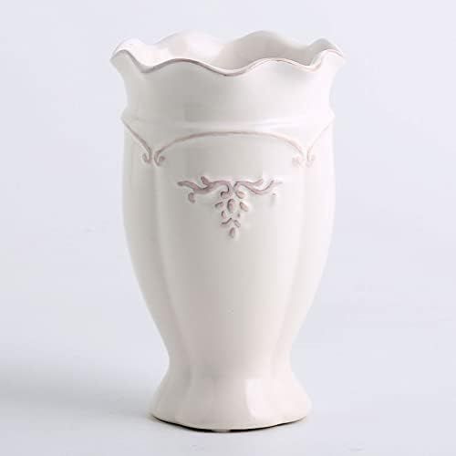 hjn Ceramic Vases-Flower vase for centerpirces, Modern Farmhouse Home Decor Vase, Handmade White vas | Amazon (US)