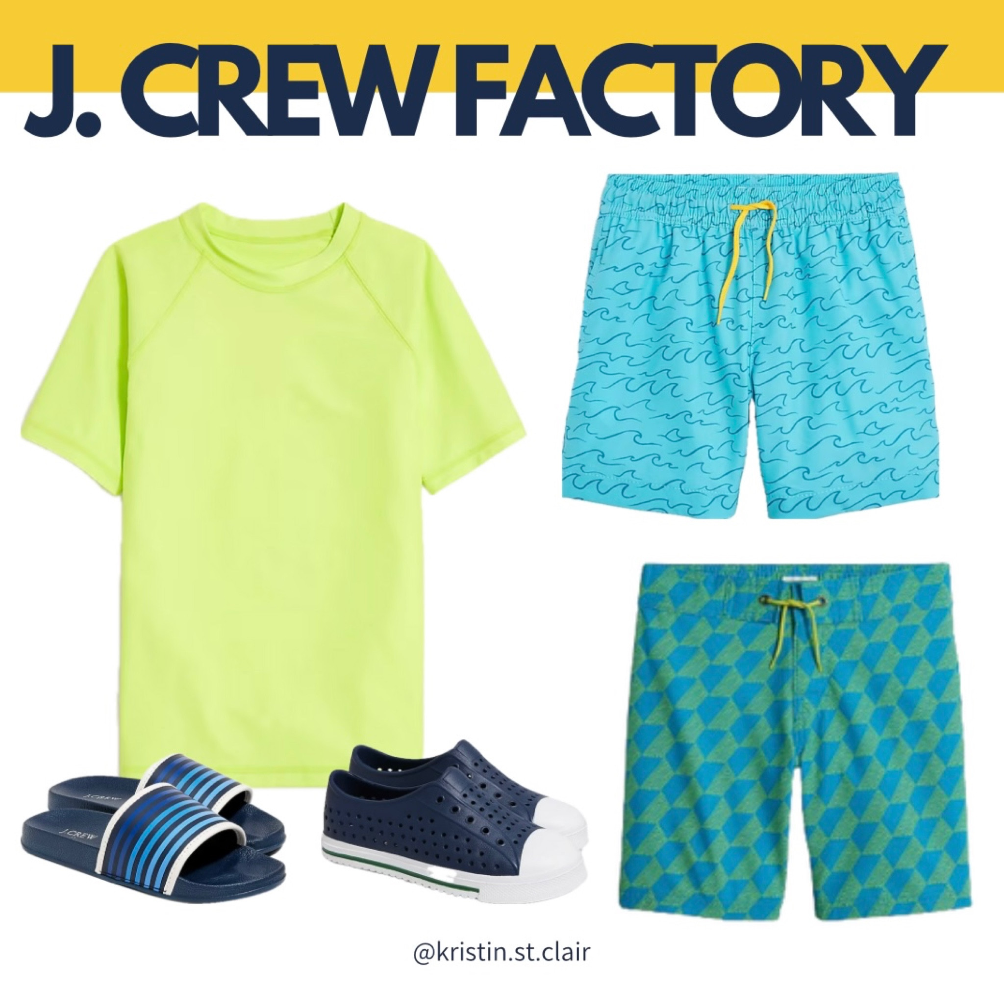 The cutest boys swim for summer. J Crew Factory. Extra 20% off with PASS20 for pass members.

#LTKswim #LTKsalealert #LTKSeasonal