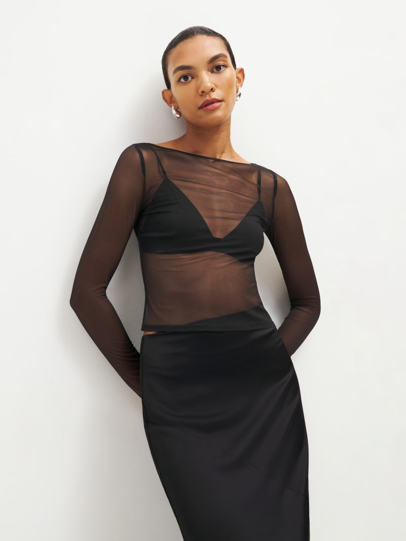 Emilea Sheer Knit Top | Reformation (Global)