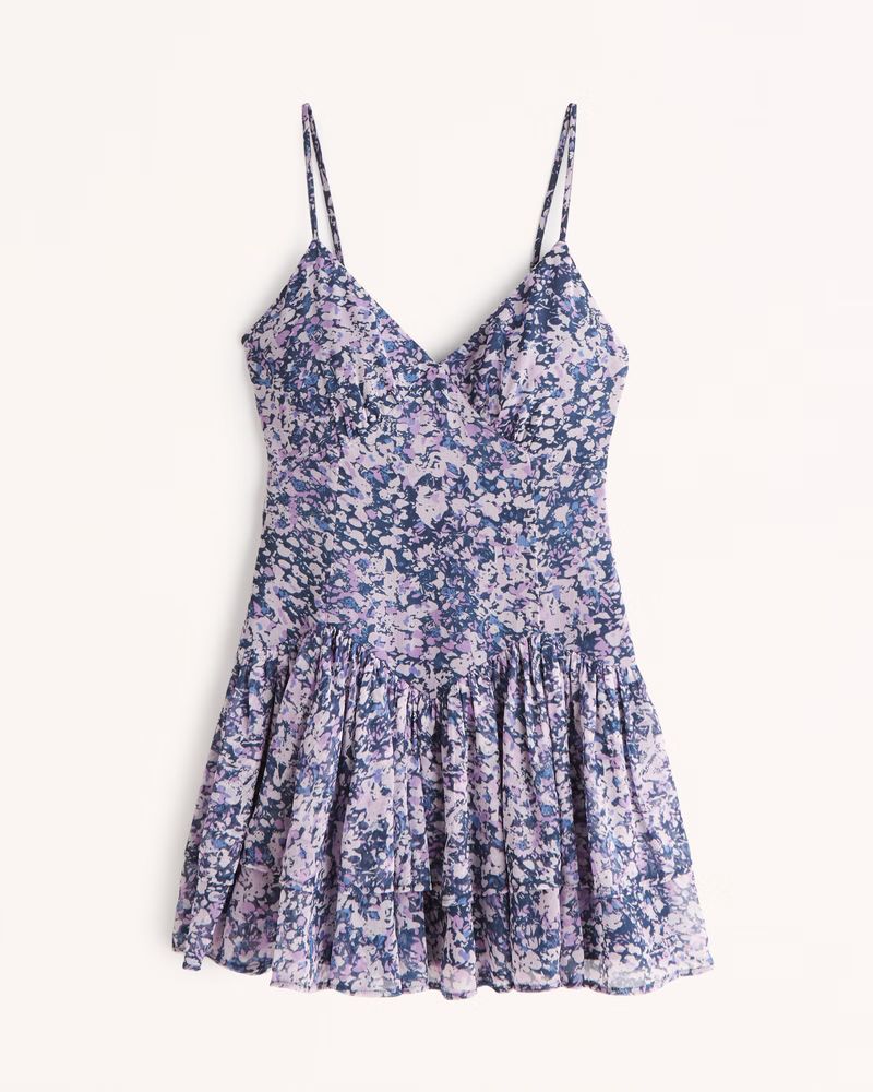 Dropped Waist Ruffle Mini Dress | Abercrombie & Fitch (US)