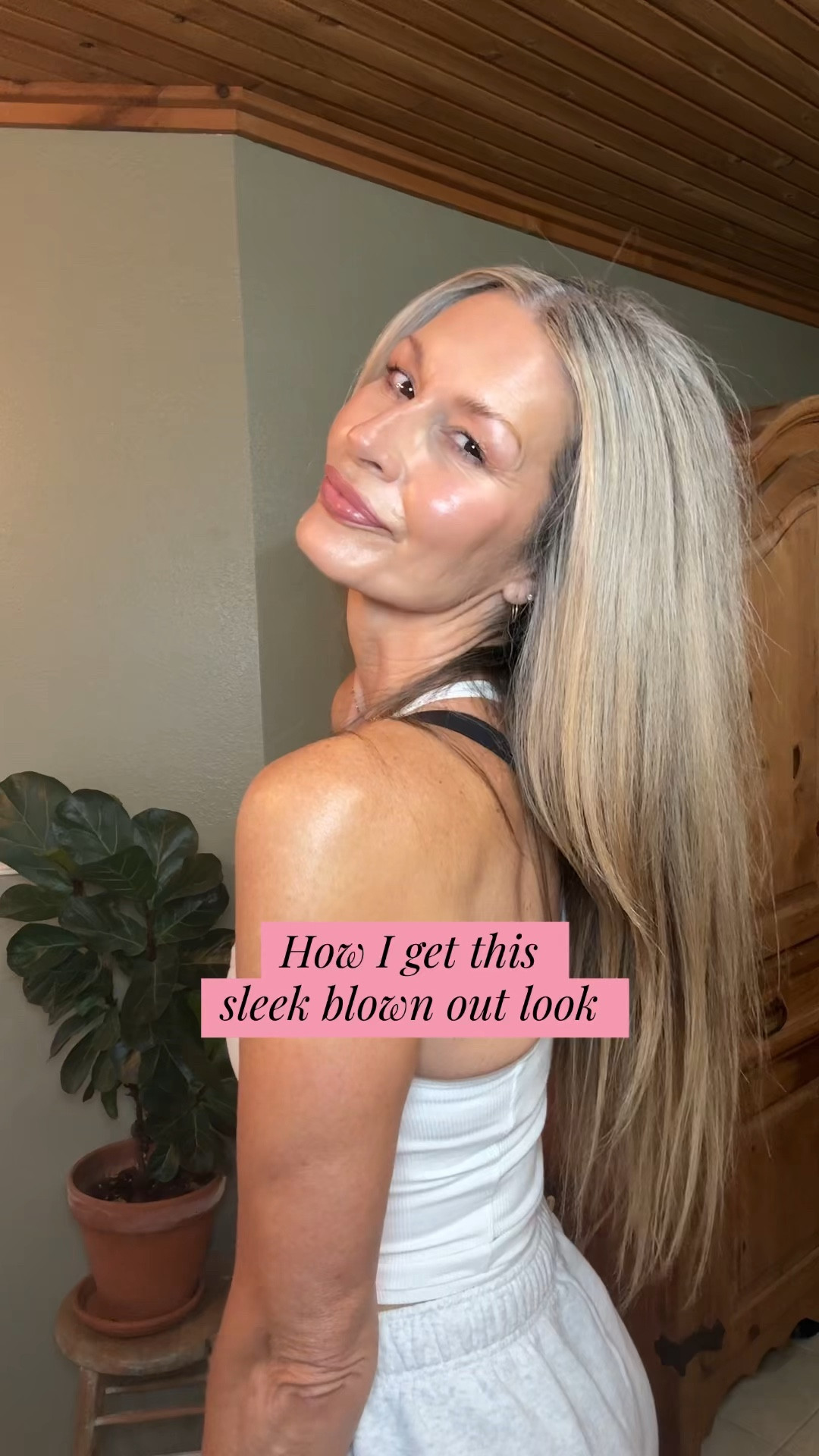 I only straighten my hair once a month and wear it with my natural wave the rest of the time. Here is exactly what I use to keep it healthy, long and thick. ￼

#LTKBeauty #LTKOver40