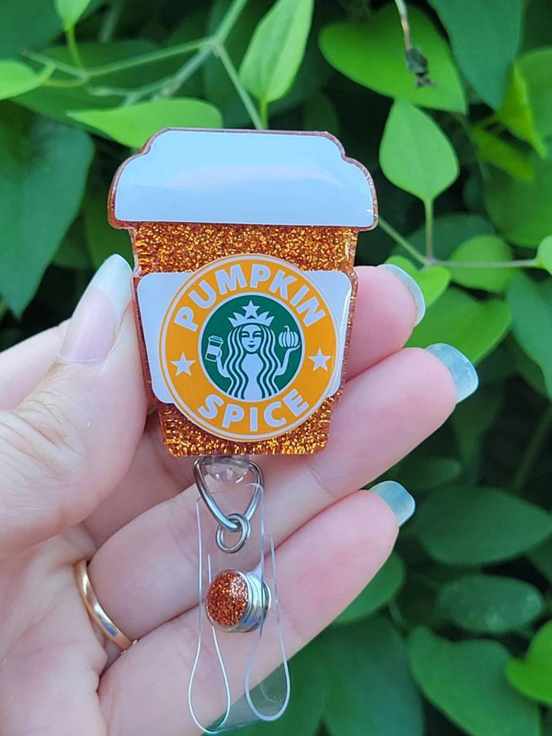 Pumpkin Spice Starbucks Coffee Badge Reel / Just Badge Reel / - Etsy | Etsy (US)