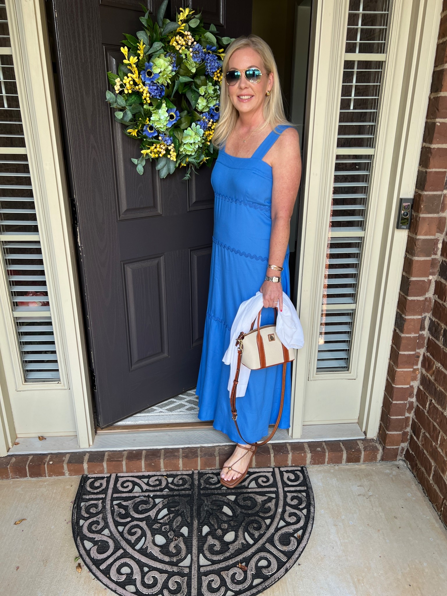 I wore this lightweight blue maxi over the weekend. It’s from a recent try on haul video on my YouTube channel. 
Wearing size PM

#LTKFindsUnder100 #LTKTravel #LTKOver40