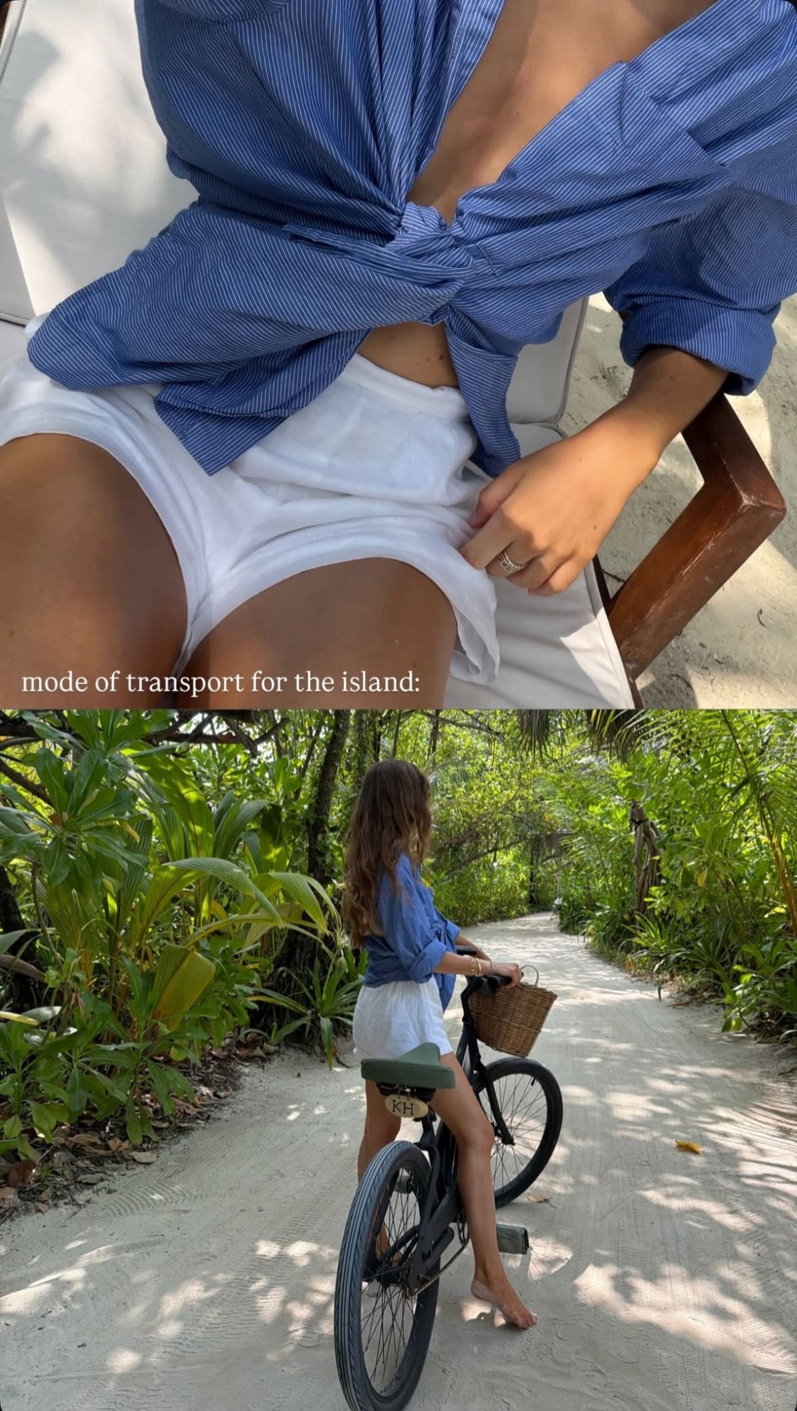 Island days💙 wearing a blue striped shirt by Zara styled with white linen shorts by Dissh

#LTKtravel