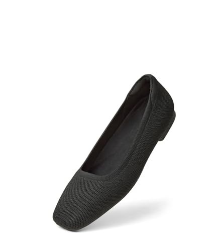 Arromic Black Flats for Women Square Toe Black Flats Shoes Women Ballet Flats Comfortable Washable Dressy Slip On Knit Walking Shoes | Amazon (US)