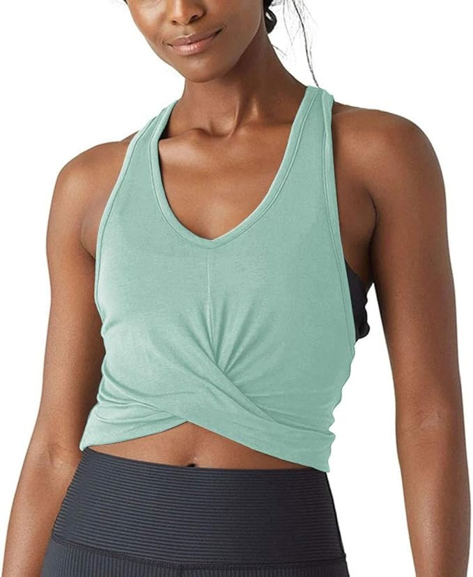 Bestisun Cropped Workout Tank Tops Gym Athletic Clothes Tank Crop Tops for Women Sport | Amazon (US)