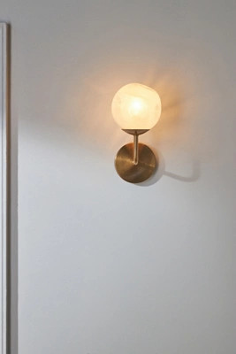 Cloud Organic Glass Globe Single Sconce Wall Light | Anthropologie (US)