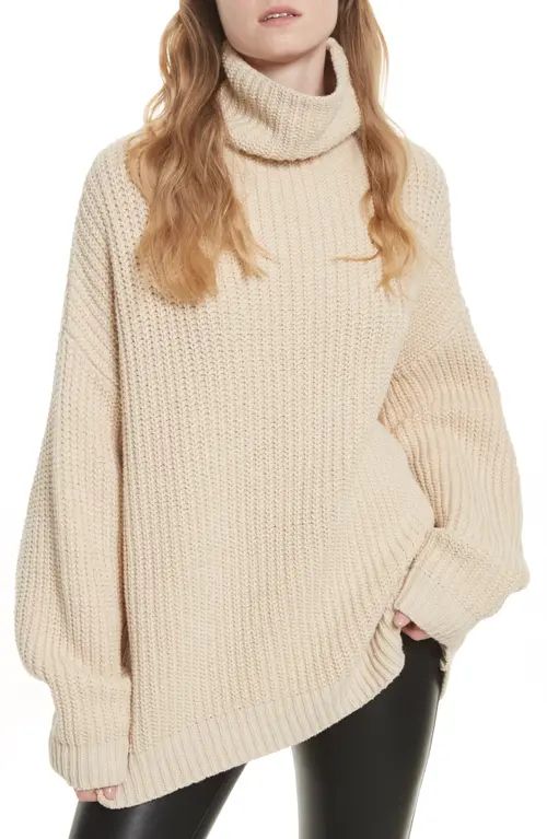 Free People Swim Too Deep Turtleneck Sweater in Ivory at Nordstrom, Size X-Large | Nordstrom