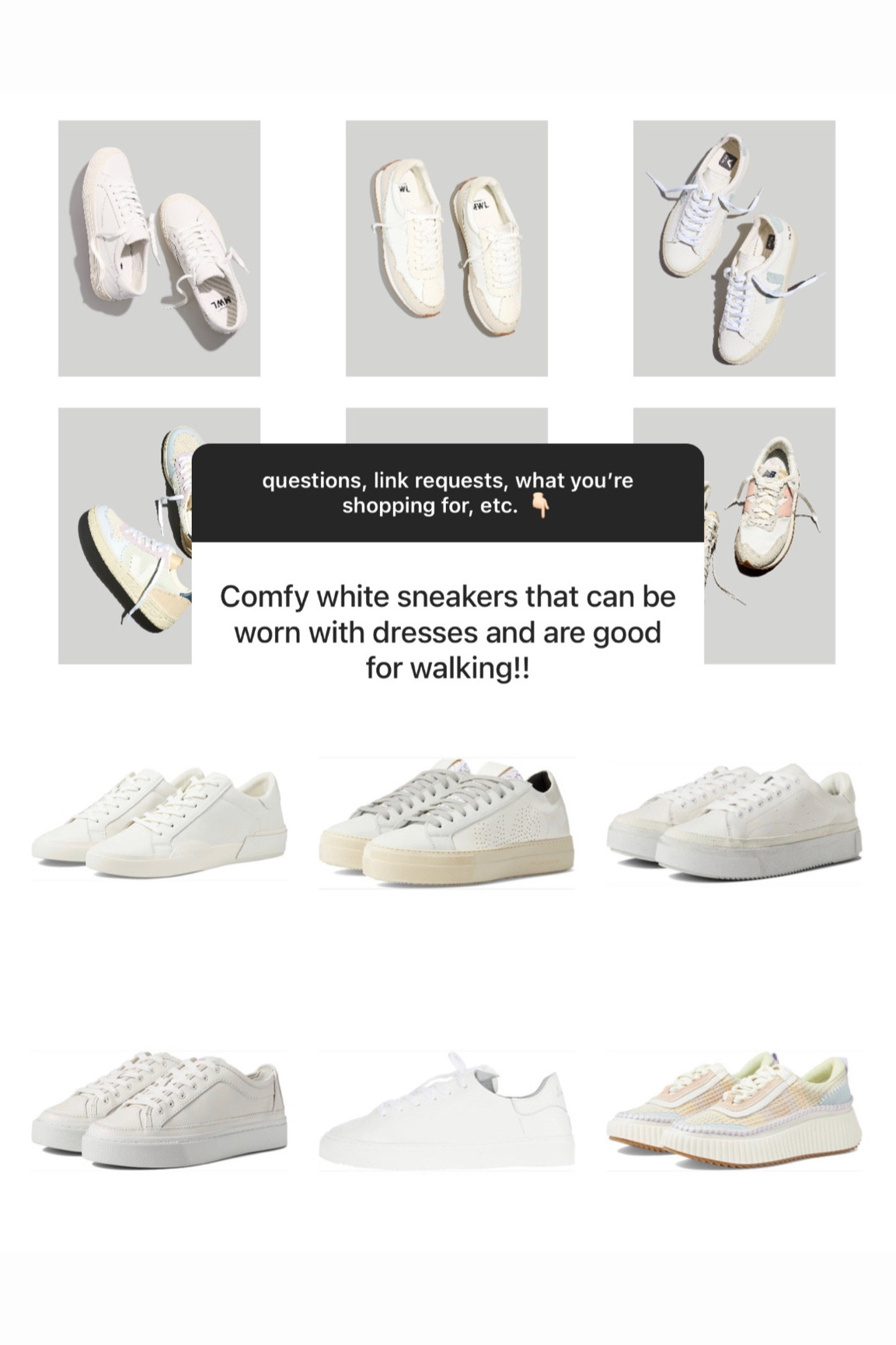 White sneakers for dresses!