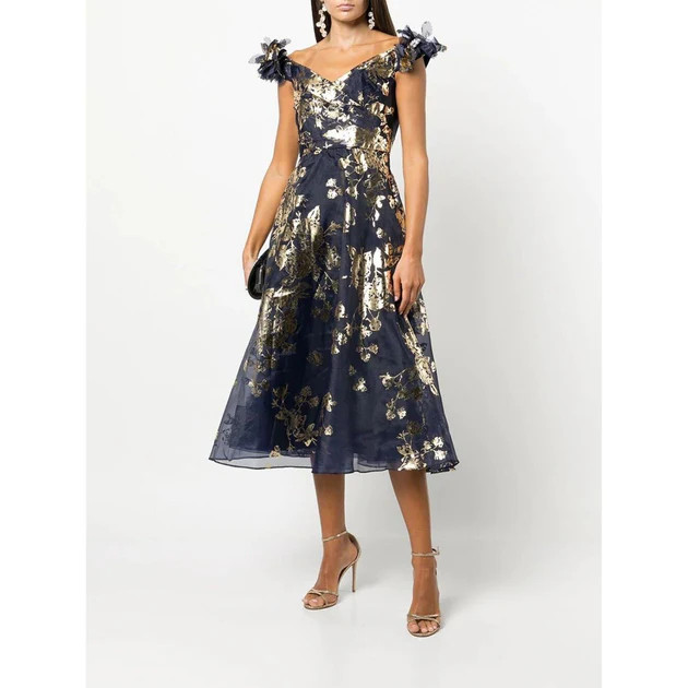 Off the Shoulder Organza Midi Gown | Shop Premium Outlets