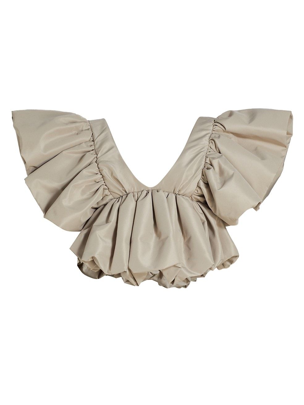 Kika Vargas Nia Cropped Flutter-Sleeve Top | Saks Fifth Avenue
