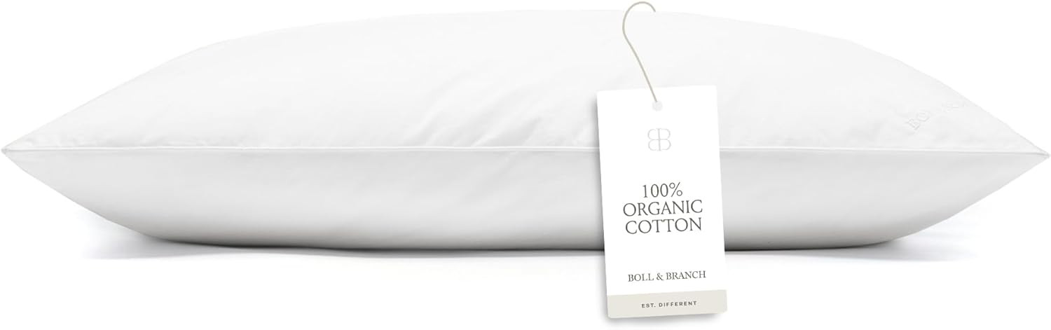 BOLL & BRANCH Down Alternative Pillow - Medium, Standard - Cooling Shell - Hypoallergenic Primalo... | Amazon (US)