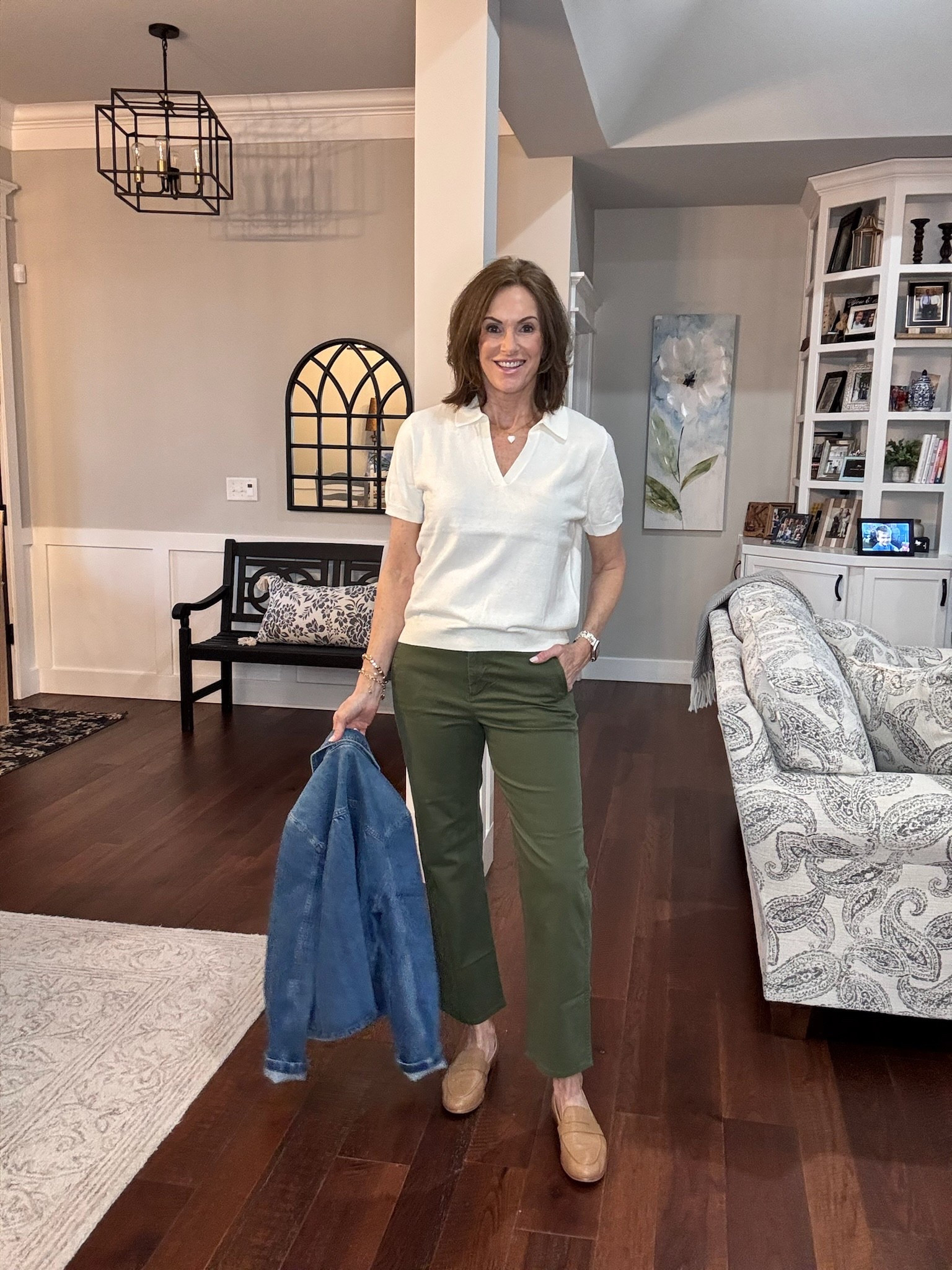 Spring ootd! 
Short sleeve polo sweater - medium Pants - 29 regular (also available in petite and tall). - - - Women’s fashion, outfit inspo, outfit ideas, what to wear for, fashion over 40, fashion over 50, winter fashion, winter styles, winter outfits, winter outfit inspo, trending fashion, chic style, winter to spring outfits, winter to spring style, winter to spring transition outfits, spring outfits, spring fashion, spring style, women’s winter outfit, women’s spring outfit

#LTKootd #LTKOver40 #LTKSeasonal