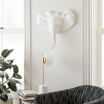 Papier-Mache Animal Sculpture - Young Elephant Head | West Elm (US)